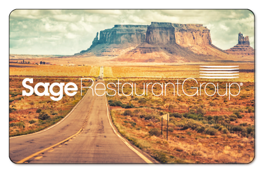 Sage logo over rocky mountains 